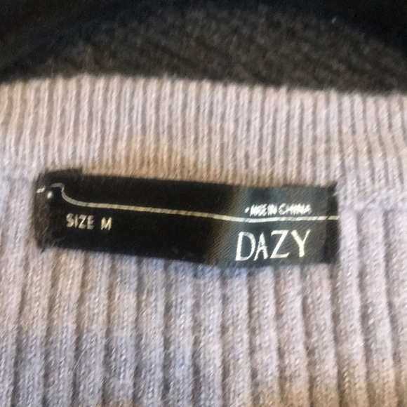 Lavender Button Front Cropped Ribbed Cardigan-M - Picture 7 of 7